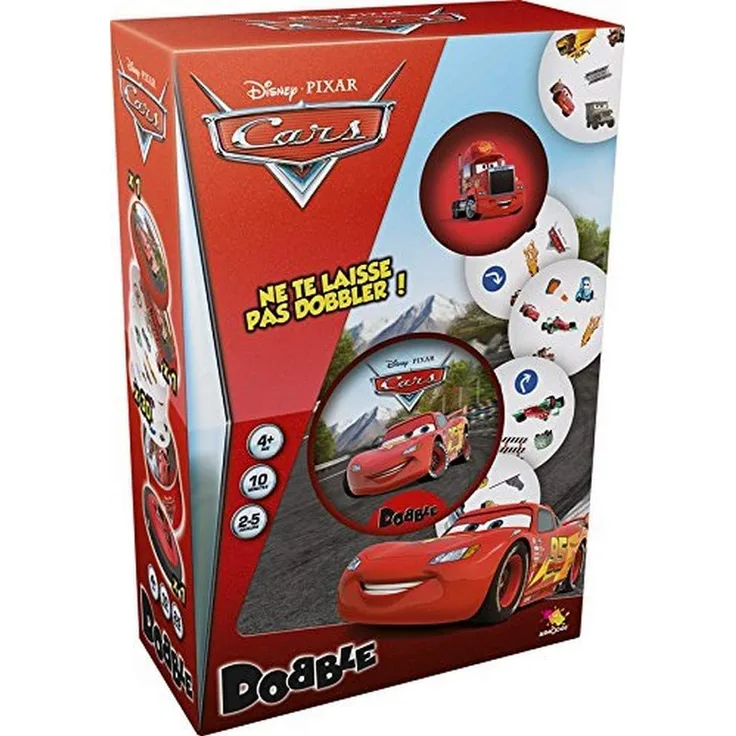 Asmodee DOBCARS01 Action- und Reflex-Spiel Dobble – Cars, französische Ausgabe