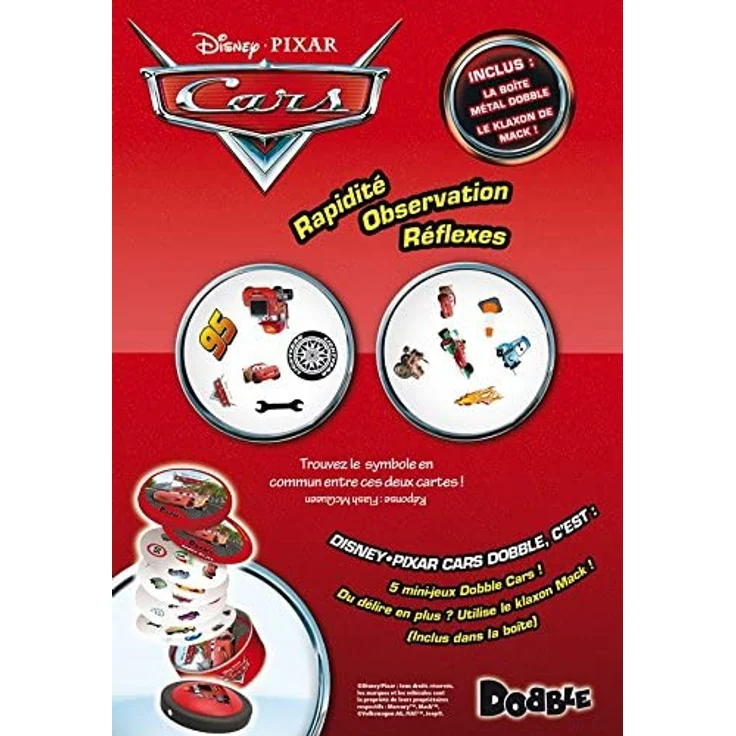Asmodee DOBCARS01 Action- und Reflex-Spiel Dobble – Cars, französische Ausgabe – Bild 4