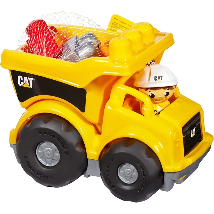MEGA Bloks CND88 - Cat-Lastwagen mit funktionierendem Kippbehälter, Spielzeug ab 1 Jahr – Bild 4