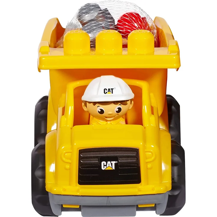 MEGA Bloks CND88 - Cat-Lastwagen mit funktionierendem Kippbehälter, Spielzeug ab 1 Jahr – Bild 5