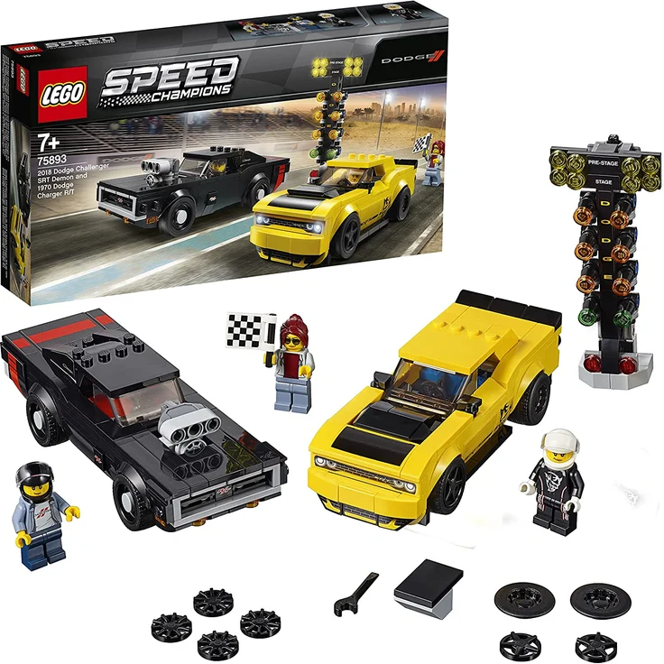 LEGO Speed Champions 75893 - 2018 Dodge Challenger SRT Demon und 1970 Dodge Charger R/T, Rallyeauto – Bild 1