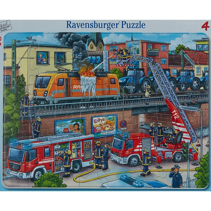 Ravensburger Kinderpuzzle 05093 05093-Feuerwehreinsatz an den Bahngleisen-48 Teile Rahmenpuzzles, Teal/Turquoise Green – Bild 2