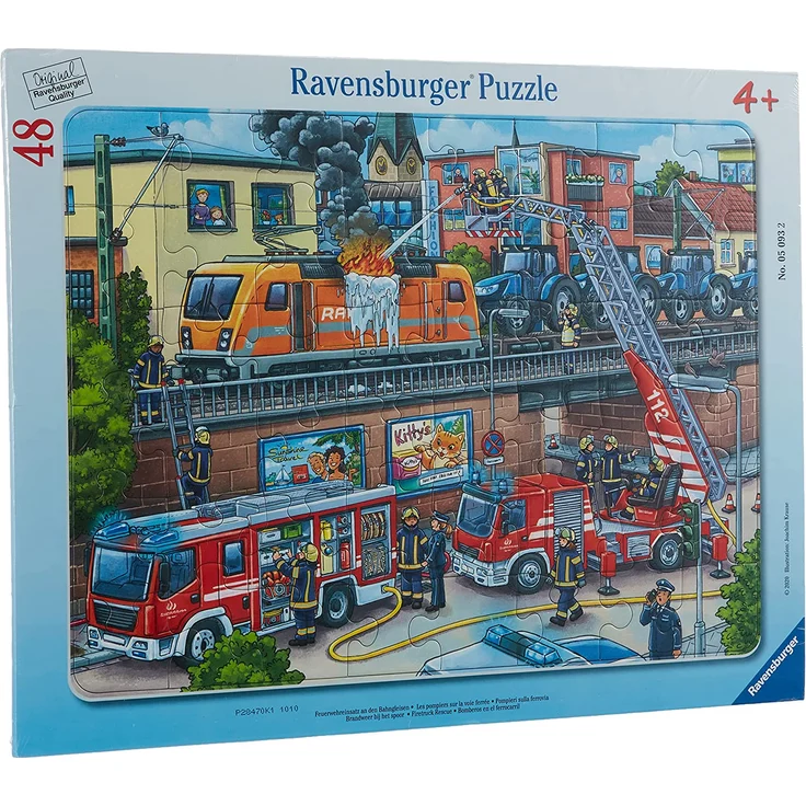 Ravensburger Kinderpuzzle 05093 05093-Feuerwehreinsatz an den Bahngleisen-48 Teile Rahmenpuzzles, Teal/Turquoise Green – Bild 4