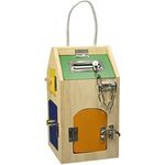 small foot 4432 Schlosshaus, aus Holz, mit Schlössern, Riegeln, Hebeln, Scharnieren und Sicherheitskette, ab 3 Jahre