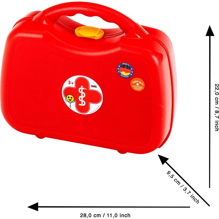 Theo Klein 4383 Arztkoffer I 14-teiliger Doktorkoffer mit Stethoskop, Thermometer, Spritze und praktischem Tragegriff I Maße: 28 cm x 9,5 cm x 22 cm I Spielzeug für Kinder ab 3 Jahren – Bild 5