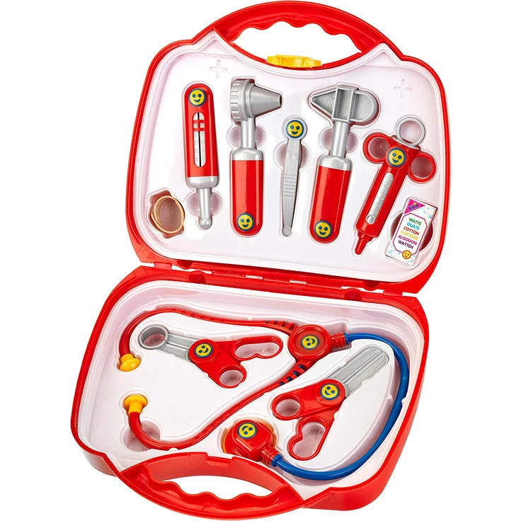 Theo Klein 4383 Arztkoffer I 14-teiliger Doktorkoffer mit Stethoskop, Thermometer, Spritze und praktischem Tragegriff I Maße: 28 cm x 9,5 cm x 22 cm I Spielzeug für Kinder ab 3 Jahren – Bild 3