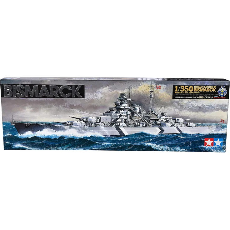 Tamiya 300078013 - 1:350 WWII Deutsches Kampfschiff Bismarck – Bild 1