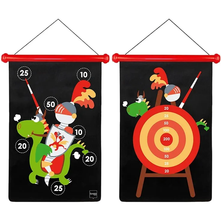 Scratch 276182020 - Dartspiel Ritter/Dino, groß, magnetisch, Sportspielzeug