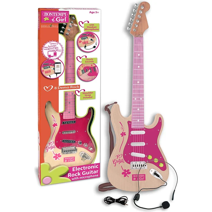 Bontempi 24 1371 1310-Elektronische Gitarre Rock, Rosa – Bild 1