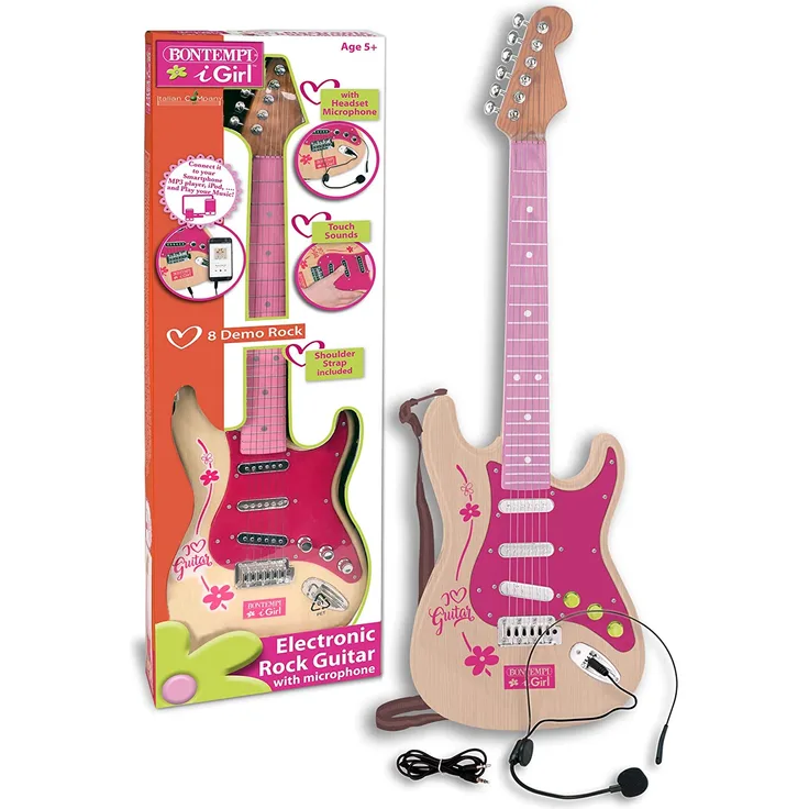 Bontempi 24 1371 1310-Elektronische Gitarre Rock, Rosa