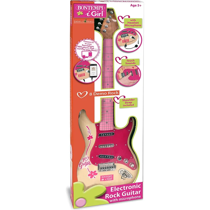 Bontempi 24 1371 1310-Elektronische Gitarre Rock, Rosa – Bild 3