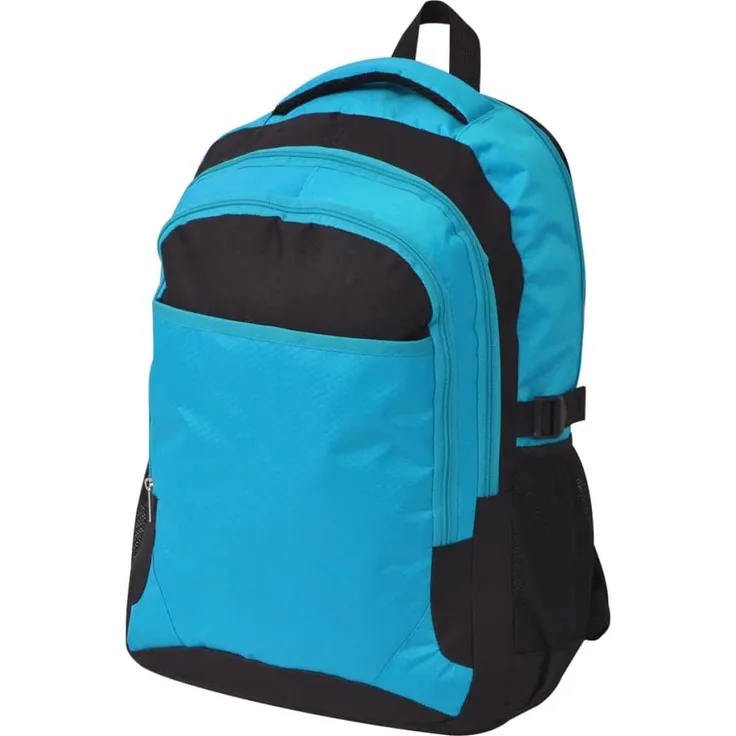 vidaXL Schulrucksack 40 L Schwarz und Blau