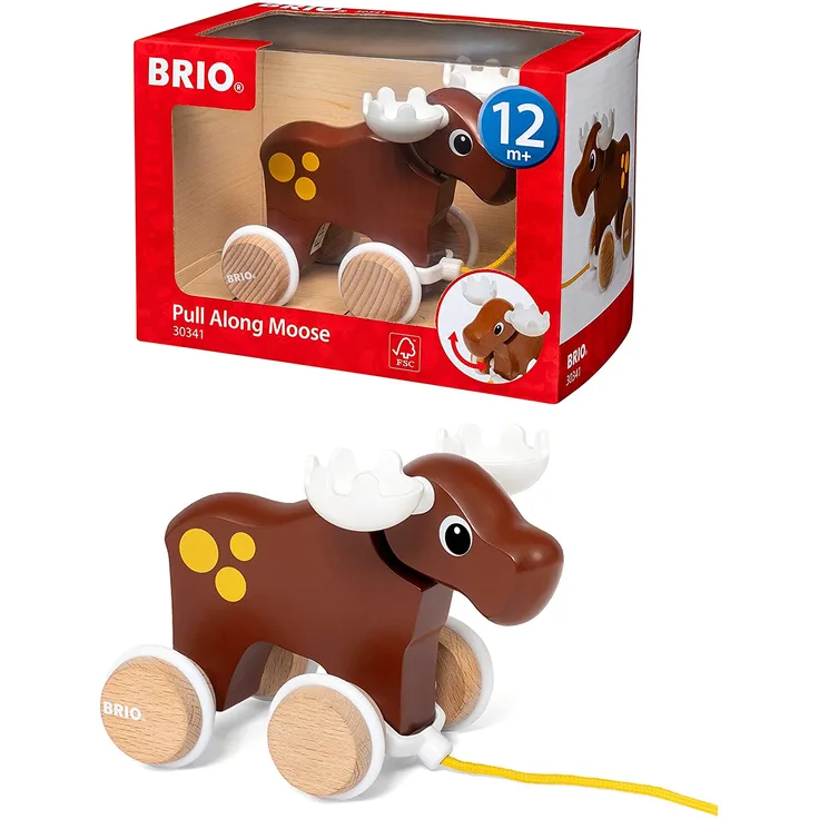 BRIO 63034100 Pull Along Moose - Nachzieh-Elch