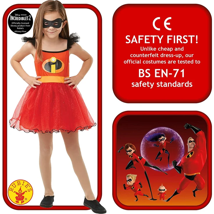 Rubie 's 640876 M Tutu Kleid Disney Incredibles 2 Kinder Kostüm, Mädchen, mittel – Bild 3