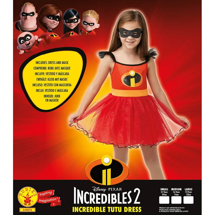 Rubie 's 640876 M Tutu Kleid Disney Incredibles 2 Kinder Kostüm, Mädchen, mittel – Bild 5