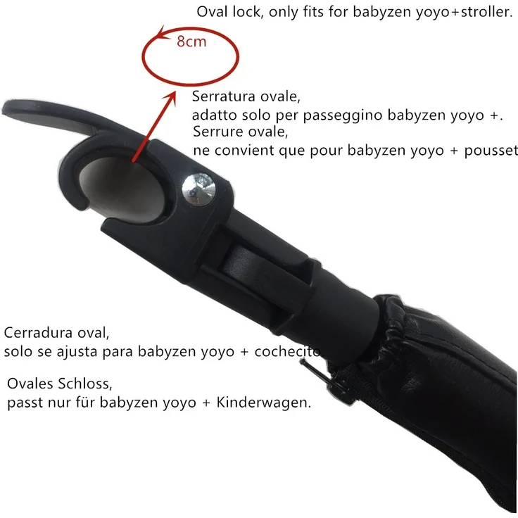 Sicherheitsbügel für Kinderwagen ,Zubehör für BBZ yoyo Armlehne aus schwarzem PU-Leder – Bild 2