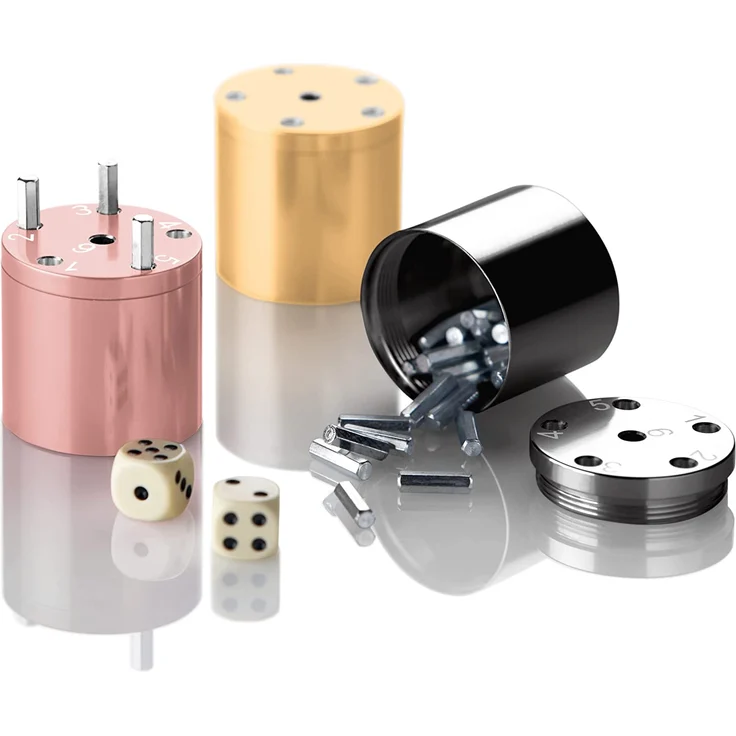 BestSaller 3006 'SUPER SIX' Aluminum 'Sonder Edition', 36 Spielstäbchen & 2 Würfel, roségold (1 Stück) – Bild 4