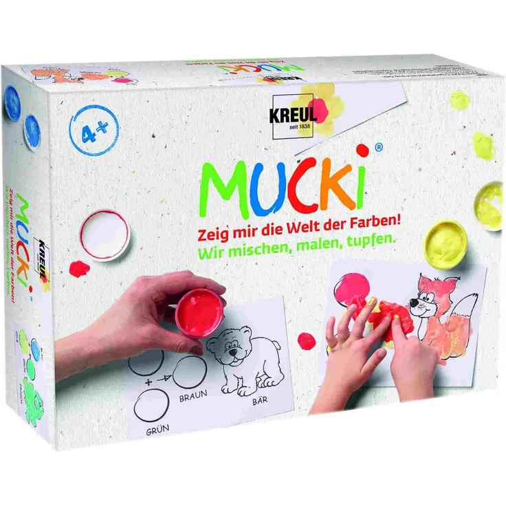Kreul Fingerfarbe Mucki Wir mischen malen tupfen 5 x 50 ml
