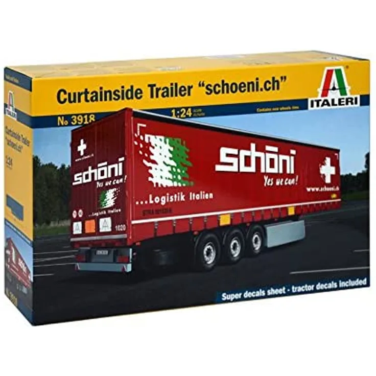 Italeri CURTAINSIDE TRAILER Schoeni. ch LKW-/Anhänger-Modell Montagesatz 1:24 Schoeni. ch Beide Geschlechter Kunststoff