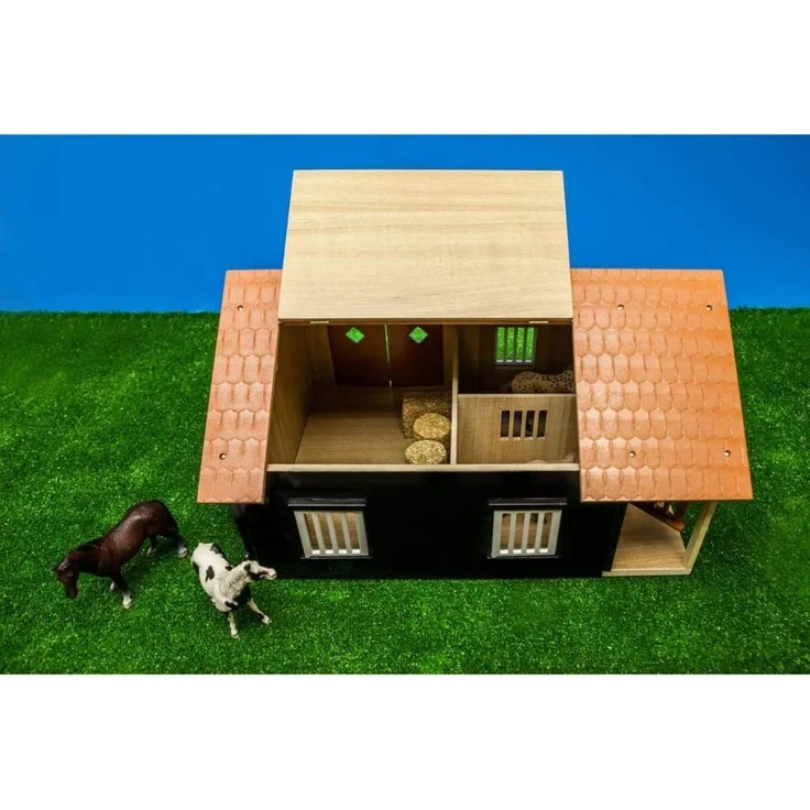 Idena Farm Pferdestall 1:24 2 Boxen 51 x 40 cm Holz natur – Bild 7