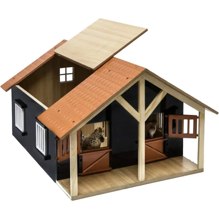 Idena Farm Pferdestall 1:24 2 Boxen 51 x 40 cm Holz natur