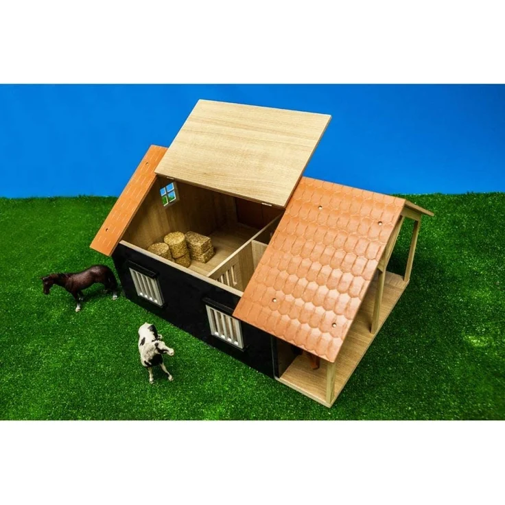 Idena Farm Pferdestall 1:24 2 Boxen 51 x 40 cm Holz natur – Bild 6