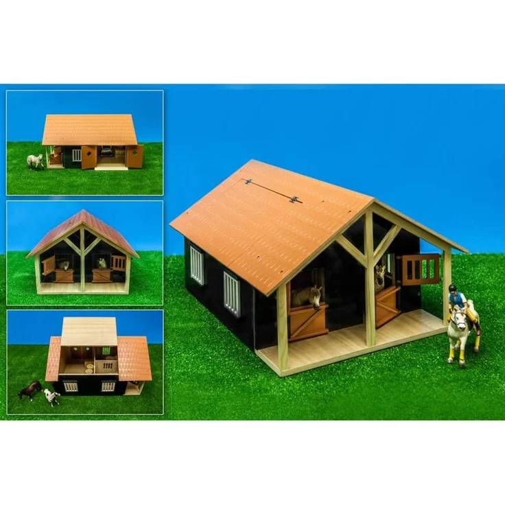 Idena Farm Pferdestall 1:24 2 Boxen 51 x 40 cm Holz natur – Bild 9