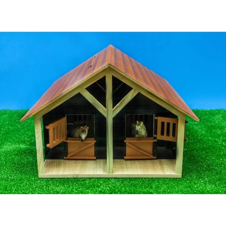 Idena Farm Pferdestall 1:24 2 Boxen 51 x 40 cm Holz natur – Bild 4
