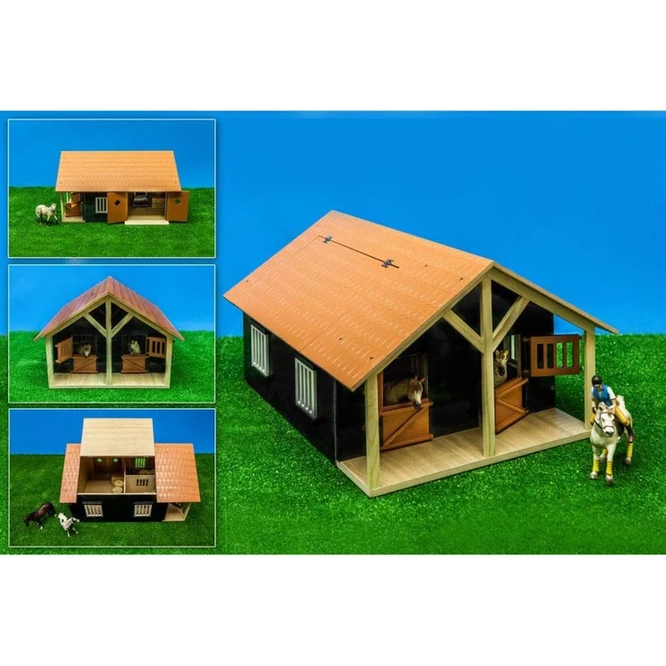 Idena Farm Pferdestall 1:24 2 Boxen 51 x 40 cm Holz natur – Bild 8