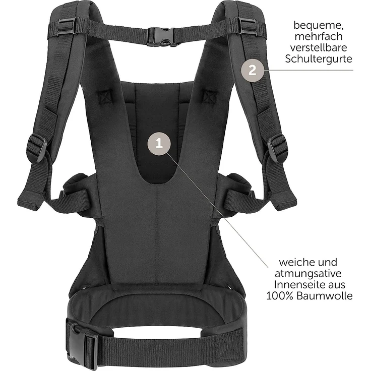 Fillikid - Ergonomische Babytrage/Kindertrage 4in1 - Bauchtrage, Rückentrage, variable Blickrichtung/mitwachsend, verstellbar - für Babys & Kleinkinder (3,5-15 kg) – Bild 3