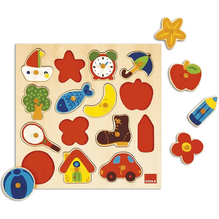Jumbo Spiele Goula D53023 - Holzpuzzle Silhouetten, 15 Teile