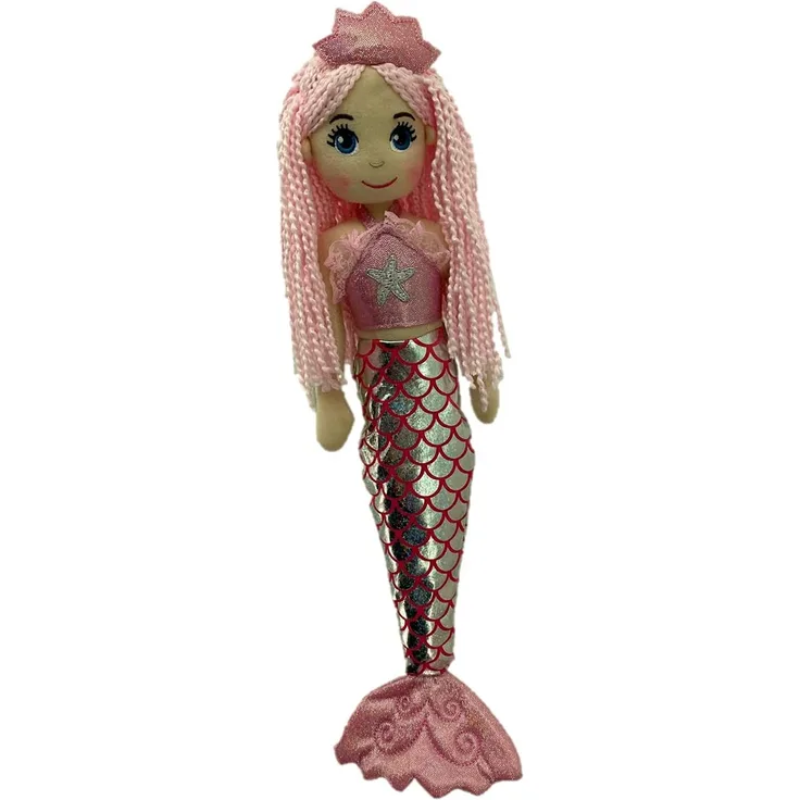 Sweety Toys Fee, Engel, Ballerina Puppe 13364 Stoffpuppe Meerjungfrau Plüschtier Prinzessin 45 cm pink, rosa