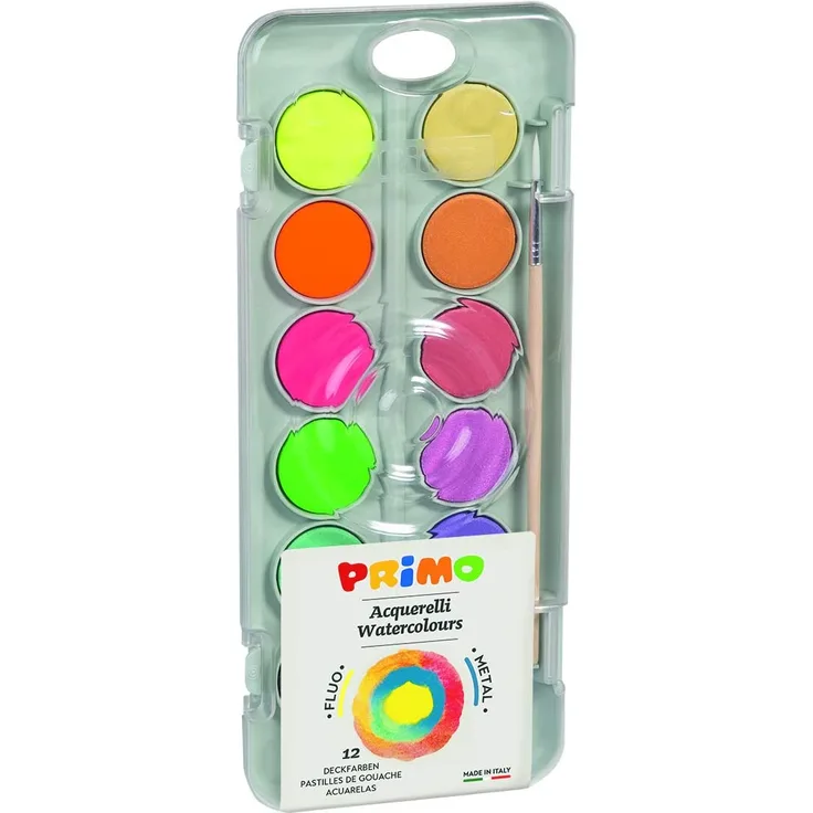 aquarellkasten junior 12 Farben metallic/fluor