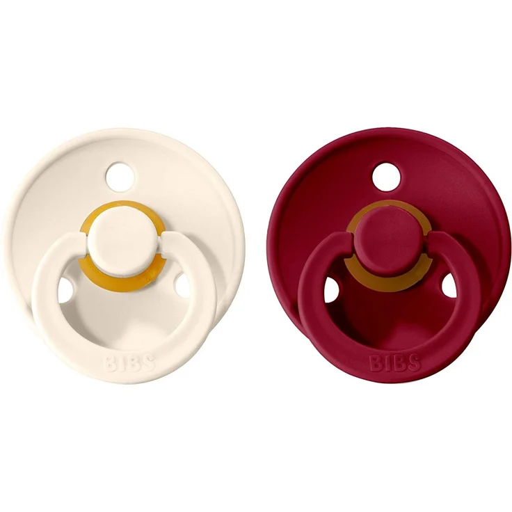 Bibs BIBS COLOR 2-PACK IVORY & RUBY M Hevea Rubber Calming Soother – Bild 2