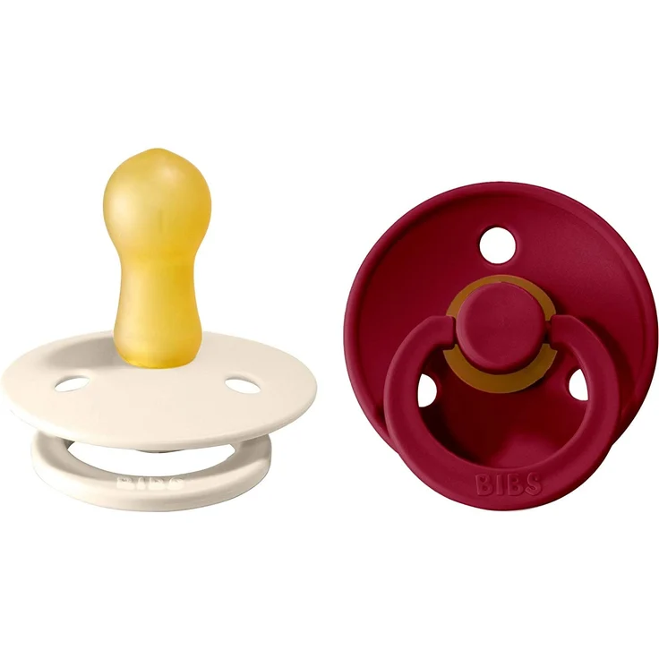 Bibs BIBS COLOR 2-PACK IVORY & RUBY M Hevea Rubber Calming Soother – Bild 1