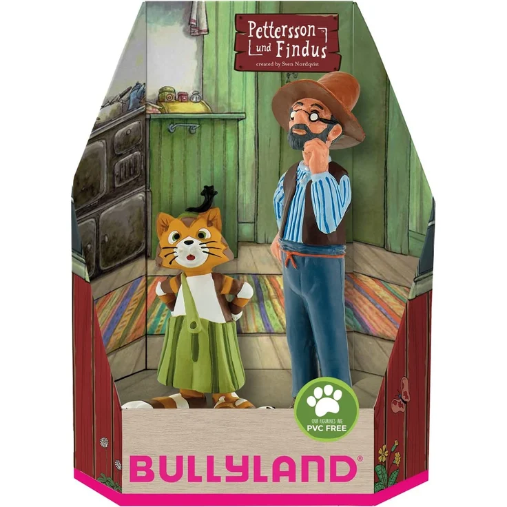 Bullyland 46005 - Spielfigurenset, Pettersson und Findus in Geschenk Box, 2 teilig, liebevoll handbemalte Figuren, PVC-frei, tolles Geschenk für Jungen und Mädchen zum fantasievollen Spielen – Bild 1
