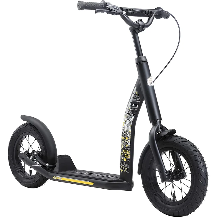 BIKESTAR Tretroller Kinderroller ab 7 Jahre | 12 Zoll New Gen Sport | Schwarz – Bild 1