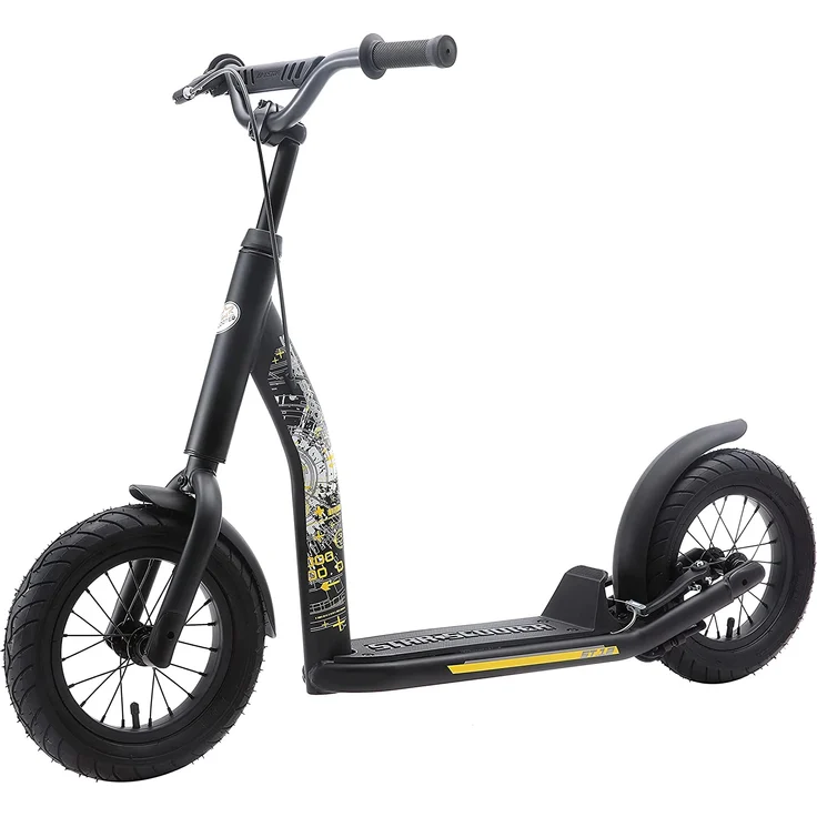 BIKESTAR Tretroller Kinderroller ab 7 Jahre | 12 Zoll New Gen Sport | Schwarz – Bild 5