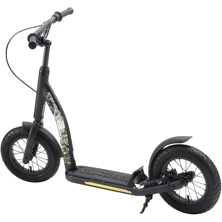BIKESTAR Tretroller Kinderroller ab 7 Jahre | 12 Zoll New Gen Sport | Schwarz – Bild 3