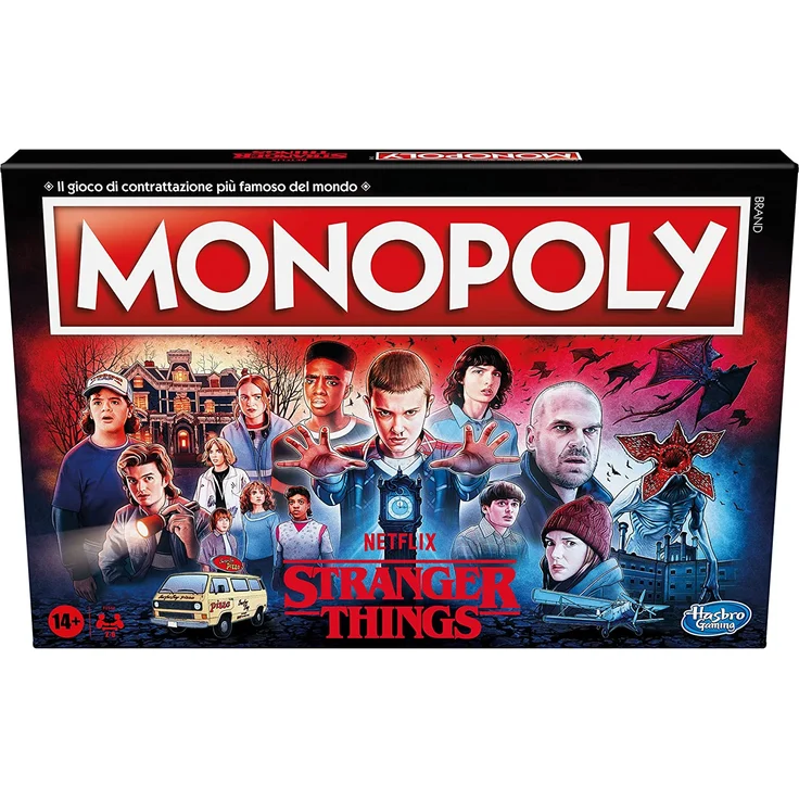 Monopoly Stranger Things Brettspiel für Erwachsene und Jugendliche ab 14 Jahren, 2 bis 6 Spieler, inspiriert von der vierten Saison von Netflix Stranger Things – Bild 1