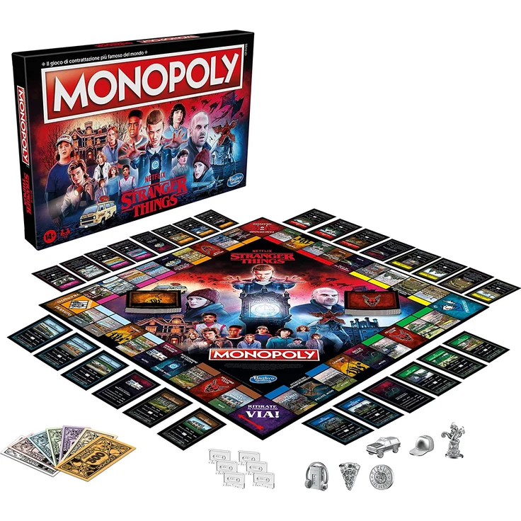 Monopoly Stranger Things Brettspiel für Erwachsene und Jugendliche ab 14 Jahren, 2 bis 6 Spieler, inspiriert von der vierten Saison von Netflix Stranger Things – Bild 3
