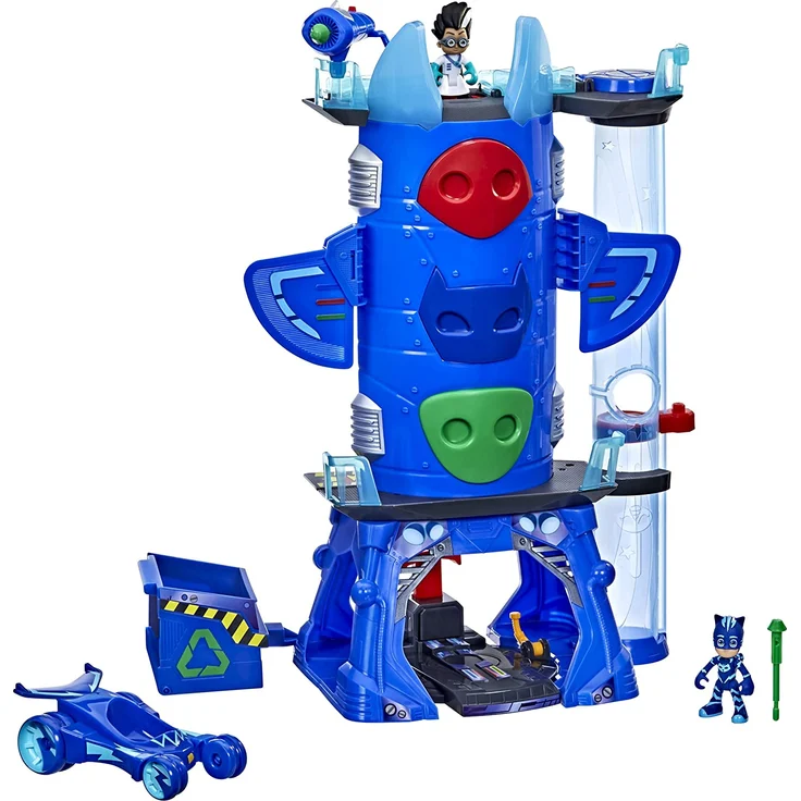 PJ Masks F2101 Deluxe Battle HQ Vorschulspielzeug, Hauptquartier Spielset mit 2 Actionfiguren und Fahrzeug für Kinder ab 3 Jahren – Bild 1