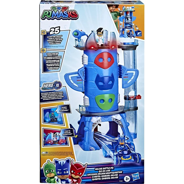 PJ Masks F2101 Deluxe Battle HQ Vorschulspielzeug, Hauptquartier Spielset mit 2 Actionfiguren und Fahrzeug für Kinder ab 3 Jahren – Bild 2