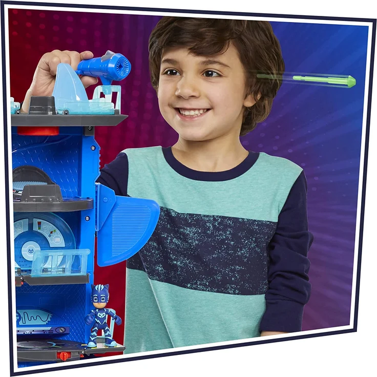 PJ Masks F2101 Deluxe Battle HQ Vorschulspielzeug, Hauptquartier Spielset mit 2 Actionfiguren und Fahrzeug für Kinder ab 3 Jahren – Bild 6
