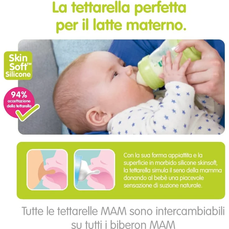 Mam Easy Start Anti-Colic Babyflasche, 8 Flaschen in den Größen 130 ml, 160 ml und 260 ml, 1 Start Nano, 4 Versiegelungsscheiben, 1 extra weicher Auslauf und Griffen, Farbe Beige - 730 G – Bild 4