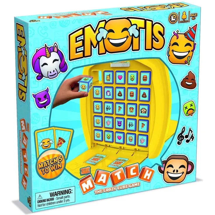 Winning Moves 01694 MATCH Emotis - das strategische Würfelspiel für Kinder ab 4 Jahren für 2 Spieler oder Teams, Standard