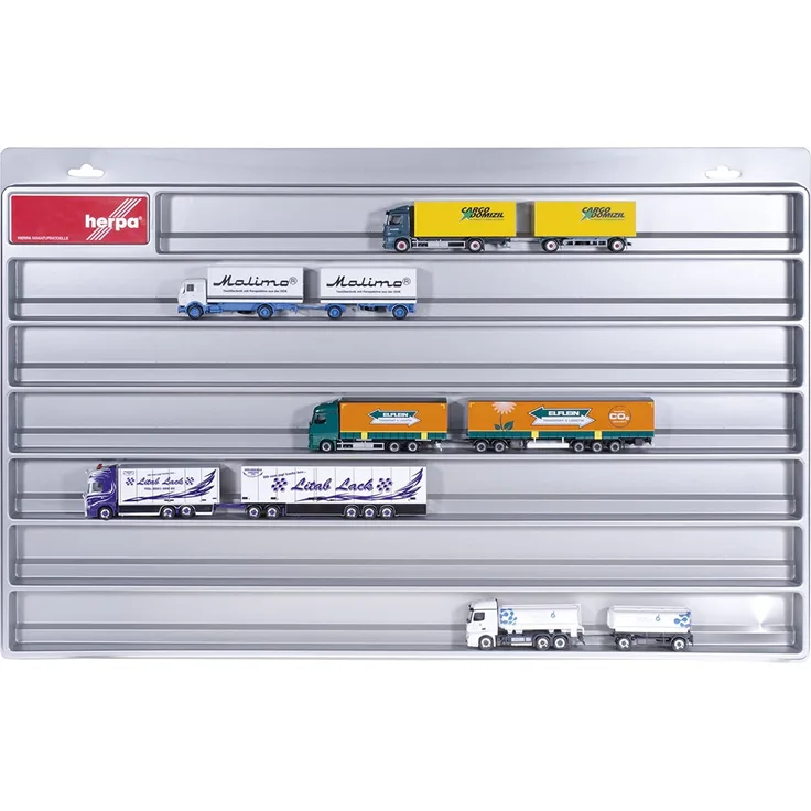Herpa - LKW Schaukasten Hängerzüge, silber (überbreit: 70 x 45 x 3,5 cm)