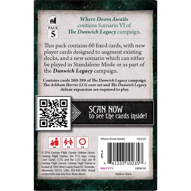 Fantasy Flight Games ACH07 Arkham Horror: The Card: Where Doom Awaits Mythos Pack – Bild 2