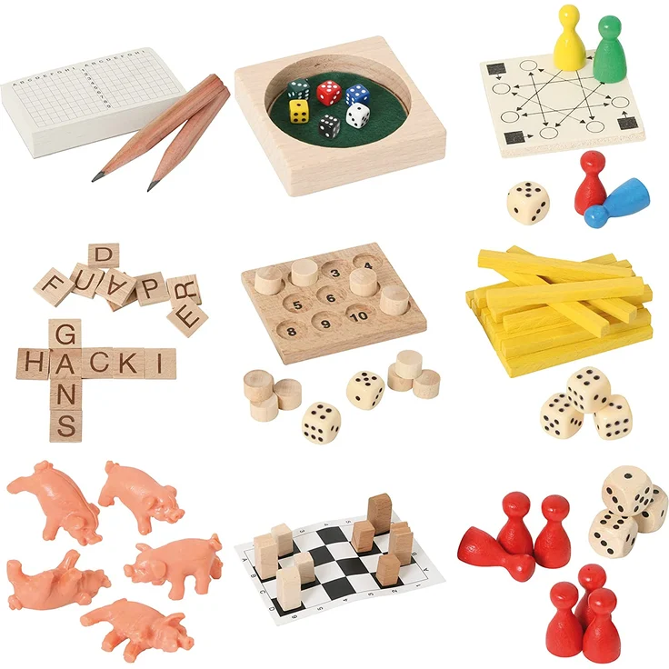 Bartl 500278 9 beliebte Mini-Spiele aus Holz für Erwachsene und Kinder - Preisvergleich – Bild 1