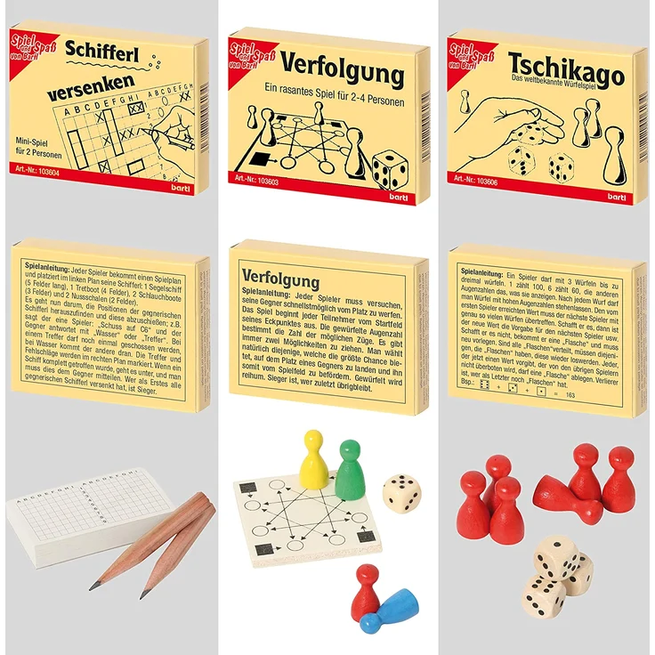 Bartl 500278 9 beliebte Mini-Spiele aus Holz für Erwachsene und Kinder - Preisvergleich – Bild 5